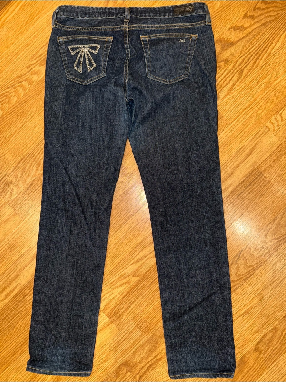 AG Adriano Goldschmied jeans the Stilt sz 31R Bow Detail